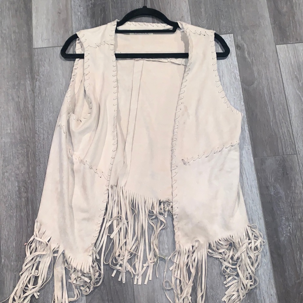 Amare tan coverup tassel vest